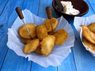 Home made deep fried potato chips