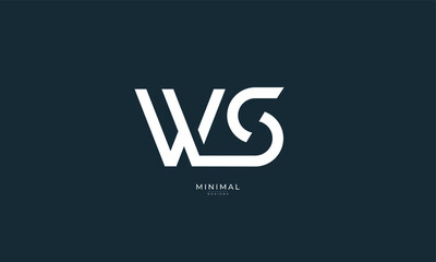 Naklejka premium Alphabet letter icon logo WS