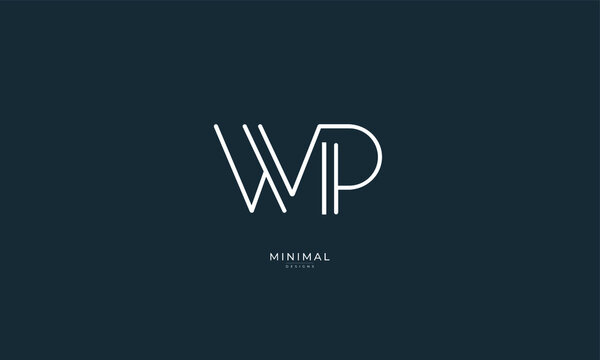 Alphabet letter icon logo WP