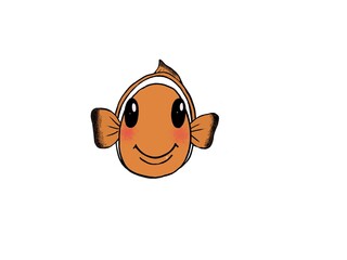 Hand Drawn Cute Clown Fish - Smile