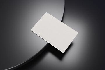 Black and white business card paper mockup template 3D illustration render