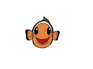 Fototapeta premium Hand Drawn Cute Clown Fish - Happy