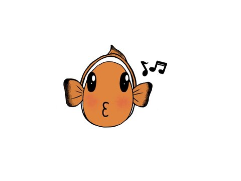 Hand Drawn Cute Clown Fish - Singing