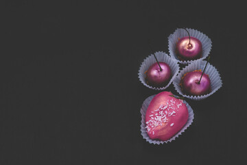 Chocolate Cherry. Chocolate covered strawberries.