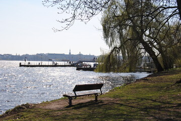 bench on the river