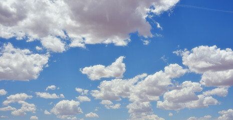 Blue sky with clouds background - 355156876