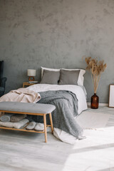 Cozy bed design in Scandinavian style