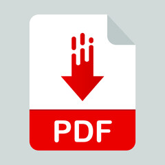 PDF file icon. Flat design graphic illustration. Vector PDF icon.