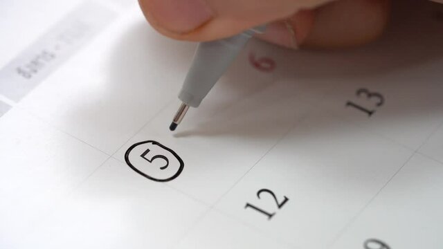 Hand write on Calendar for important date