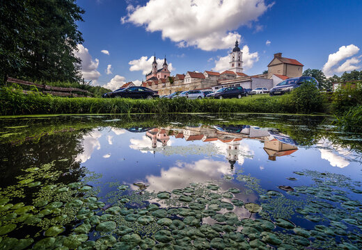 Wigry, Poland - August 11, 2019: Camaldolese monastery complex on the Wigry Peninsula in Podlasie region