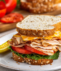 Turkey Sandwich on Whole Grain Bread
