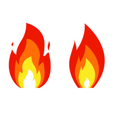 Fire flame icon. Emoji and logo fire. Vector illustration