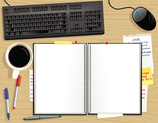 Office desk from above