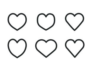 Love symbol icon set, heart symbol. Heart illustrations. Vector EPS10