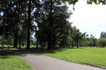 Le parc des Lilattes à Bourgoin, grand espace vert, ville de Bourgoin Jallieu, Département de l'Isère, France