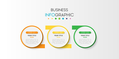 Business infographic element with options, steps, number vector template design