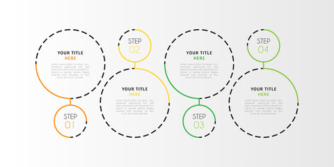Business infographic element with options, steps, number vector template design
