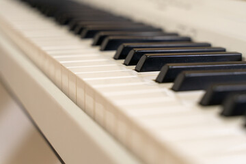 piano keys close up. music background