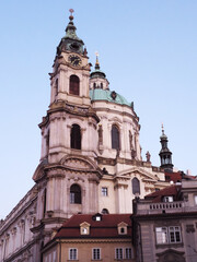 Fototapeta na wymiar Chapel of St. Nicholas Cathedral in Prague. Baroque architecture.