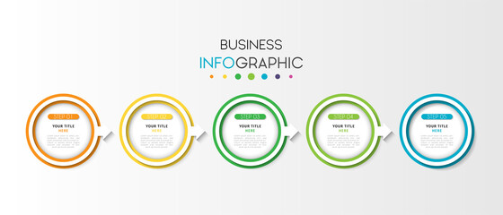 Business infographic element with options, steps, number vector template design