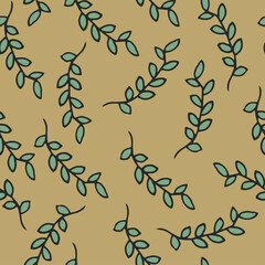 Green leaves texture pattern background. Seamless Vector illustration.