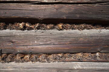 Altes Landhaus, Berhaus, Berghütte aus Holz und Stroh angebrannt