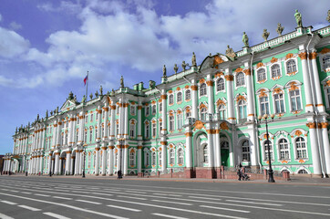 State Hermitage Museum  against the sky with clouds