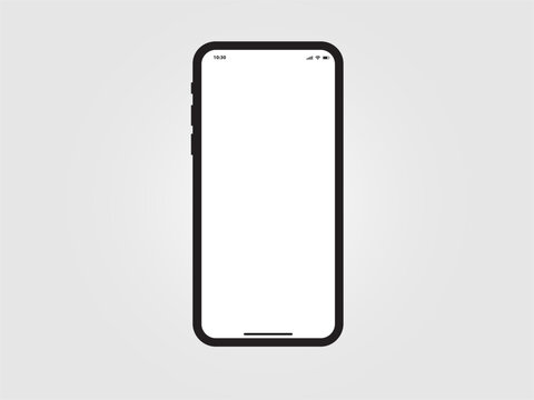 Mobile Phone Black Mockup Template Vector on Grey