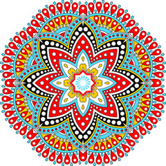 Mandala Geometric Round Ornament Tribal Ethnic Stock Vector.