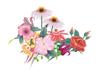 üppiges Blumenbouquet in sanften Rot-Tönen