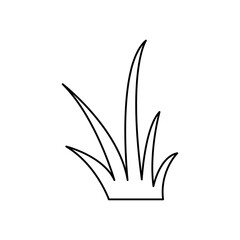 Grass line icon vector