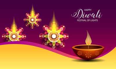 Happy Diwali Festival / Festival of lights / Vector illustration