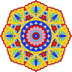 Colorful mandala ethnic round symmetrical.