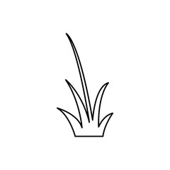 Grass line icon vector