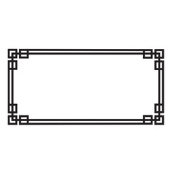 Art deco line border. Modern arabic black frames, decorative lines borders and geometric label frame vector design