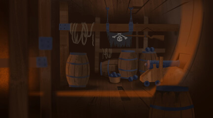 Basement of ship