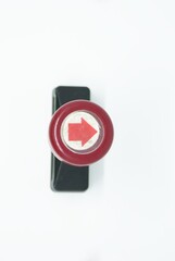 Black superior quality stamp with plastic stamper isolated on white background