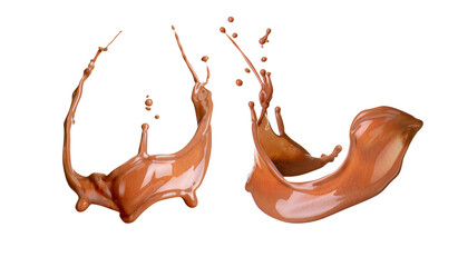 chocolate splash on white background