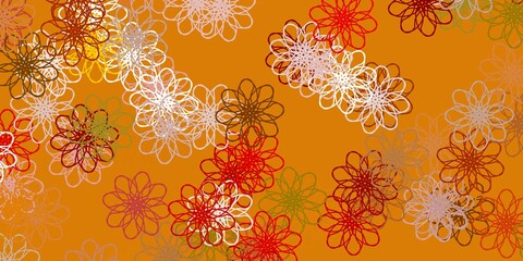 Light Green, Yellow vector natural backdrop with flowers.