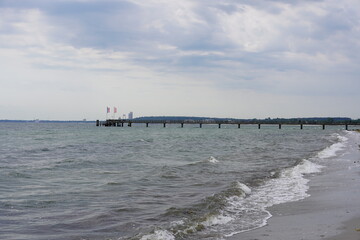 Panoramablick auf die Seebrücke von Haffkrug (Lübecker Bucht)