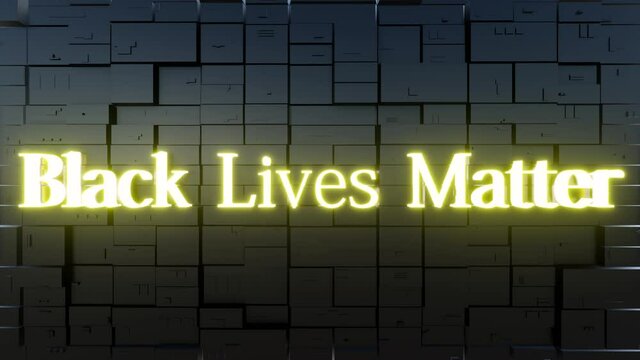 Neon text black live matter blink on black 4k