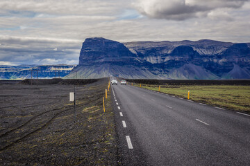 So called Ring Road near Lomagnupur mountain, Iceland