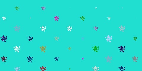 Light multicolor vector backdrop with virus symbols.