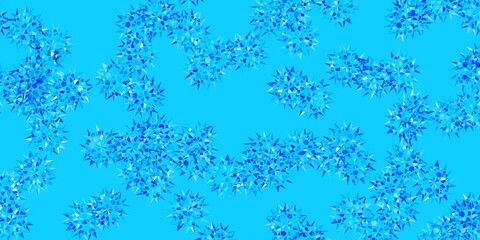 Light BLUE vector doodle texture with flowers.