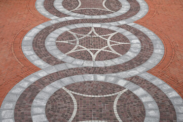 Mosaic floor geometry decorative pattern
