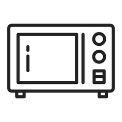 Microwave black line icon. Household equipment. Sign for web page, mobile app, banner. 
