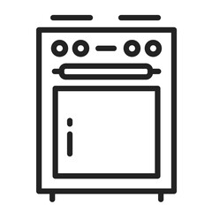 Kitchen stove black line icon. Household equipment. Sign for web page, mobile app, banner. 