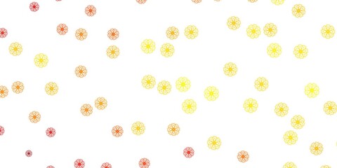 Light Yellow vector natural artwork with flowers.