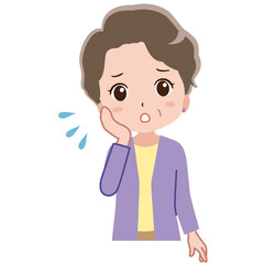 困っているおばあちゃんのイラスト