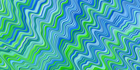 Light Blue, Green vector template with lines. Abstract gradient illustration with wry lines. Template for your UI design.